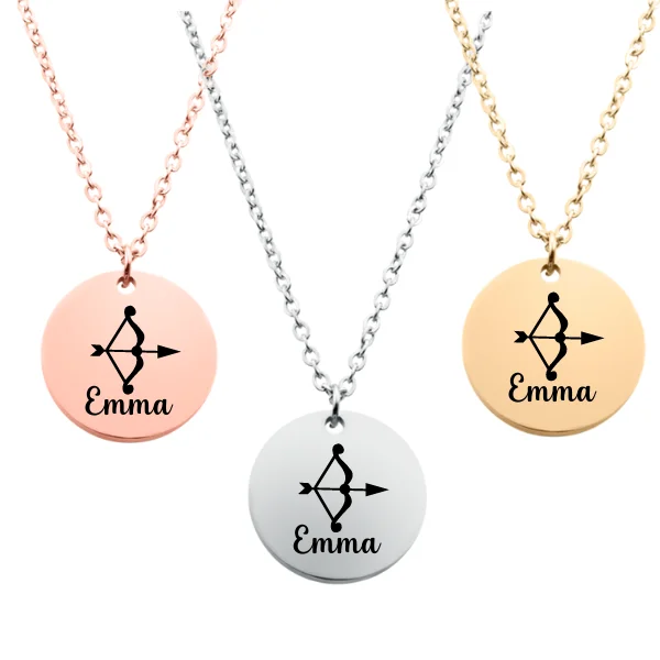 engraved necklaces for women -Engraved Archery Necklace