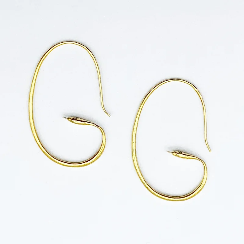 silver stud earrings for women -Bright Golden Diamond Eyed Snake