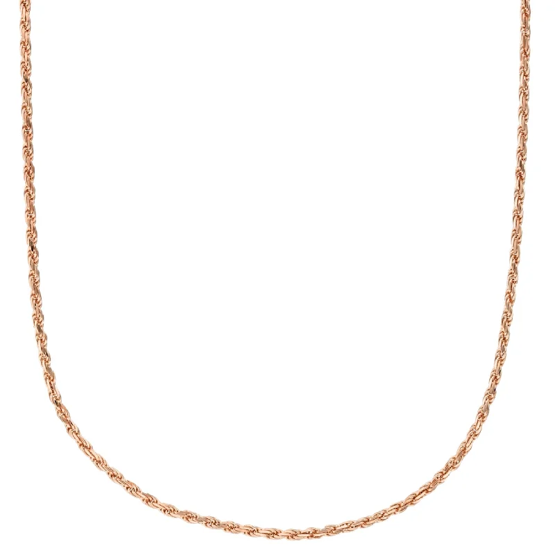 birthstone necklaces for women -Solid Rose Gold Rope Chain (14K)