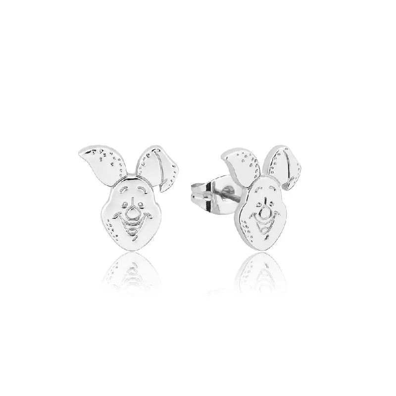 star earrings for women -Disney White Gold Plated Winnie The Pooh Piglet 10mm Stud Earrings