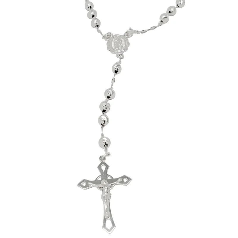 precious stone necklaces for women -Virgin Mary Rosary Chain  (Silver)