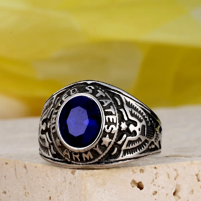 Steel Sapphire Blue Diamond