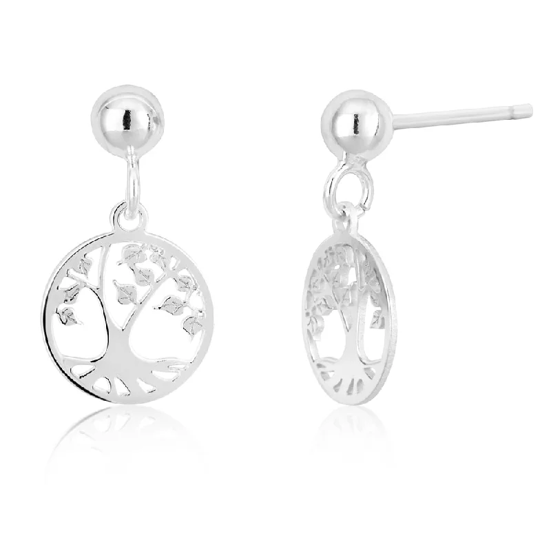 fashion-forward earrings for women -Sterling Silver 10mm Tree Of Life Earrings