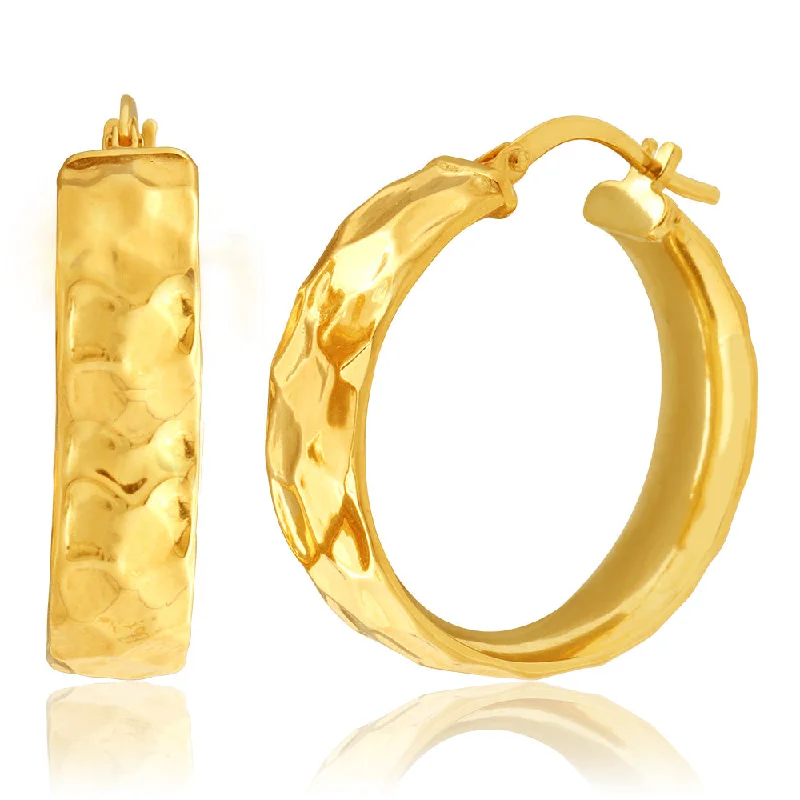 statement gemstone earrings for women -9ct Yellow Gold Silver Filled 20mm Hoop Earrings