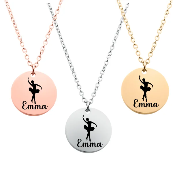 statement necklaces for women -Engraved Dancer Round Necklace