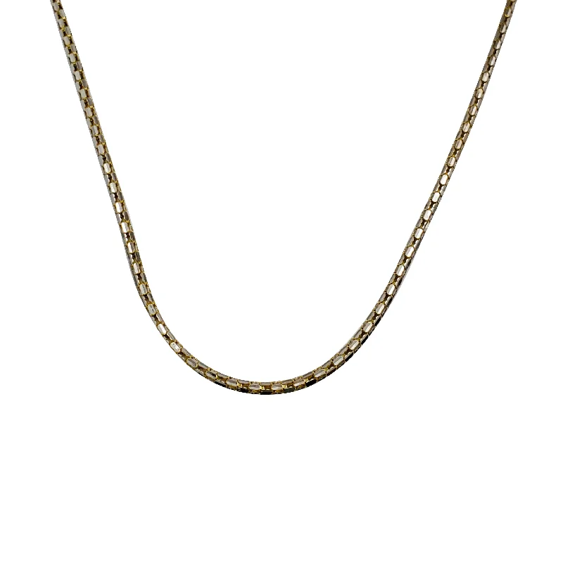 pendant necklaces for women -[Lightweight] Two-tone Round Franco Chain (14K)