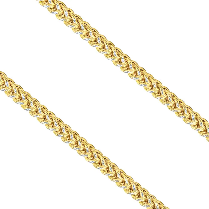 bar and chain necklaces for women -Two-Tone Solid Franco (14K)