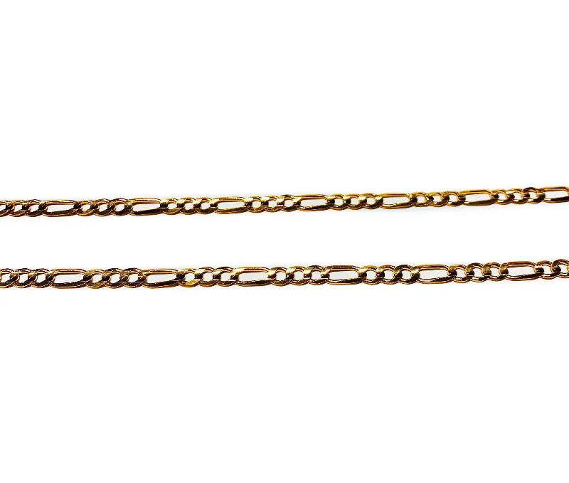 engraved necklaces for women -Figaro Link Chain (14K Rose Gold)