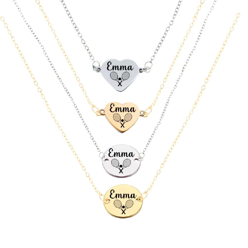 double-layer necklaces for women -Engraved Tennis Necklace