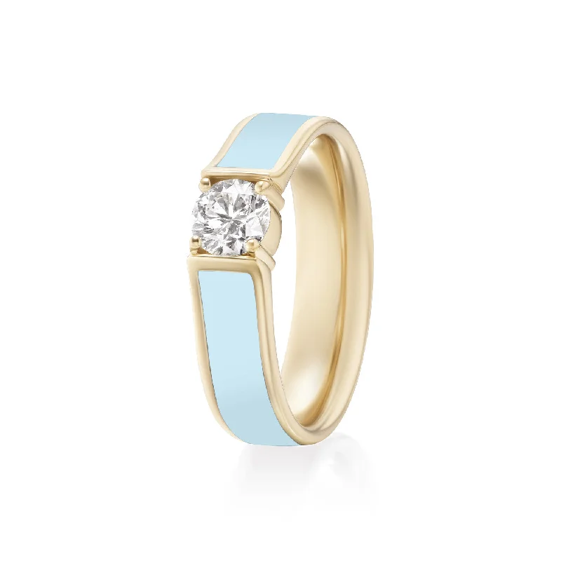 Pastel Blue / Yellow Gold