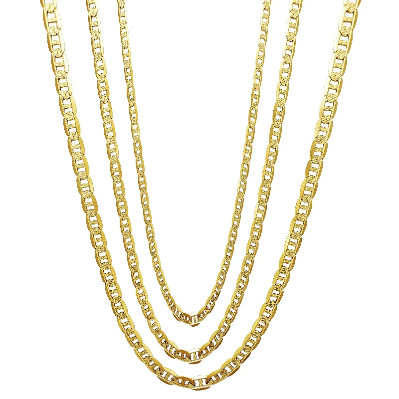 meaningful necklaces for women -Carved Mariner Chain (14K)