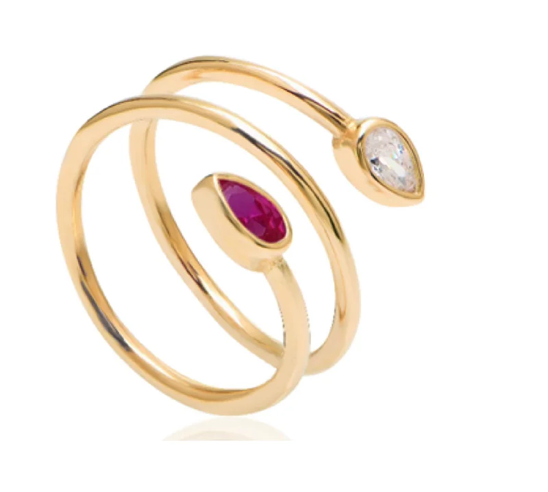 gold plated rings for women -Wrap Ring