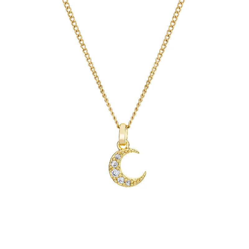 diamond tennis chain necklaces for women -Moon Necklace