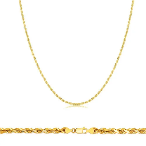 cross necklaces for women -Rope Chain Yellow Gold (18K)