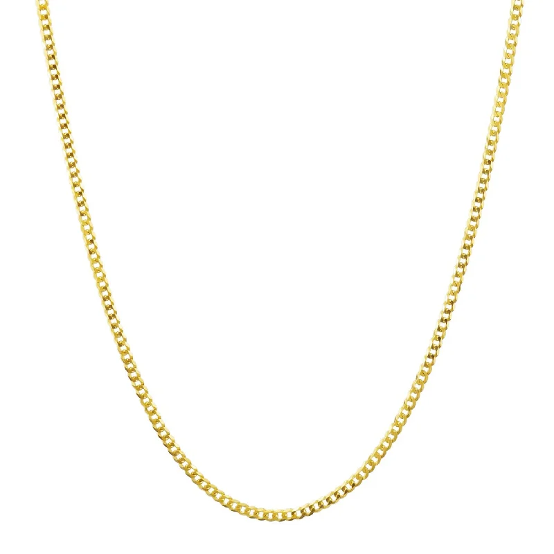 engraved necklaces for women -[Solid] Italian Cuban Curb Chain (18K)