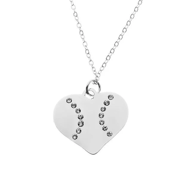 geometric pendant necklaces for women -Softball Heart Necklace