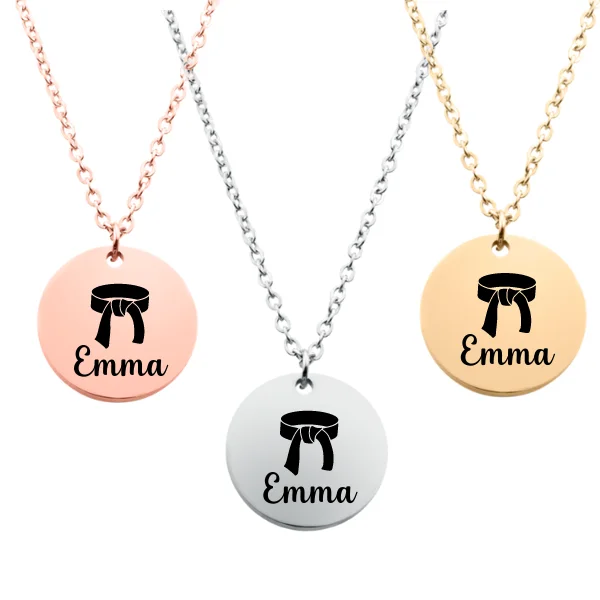 meaningful necklaces for women -Engraved Martial Arts Necklace