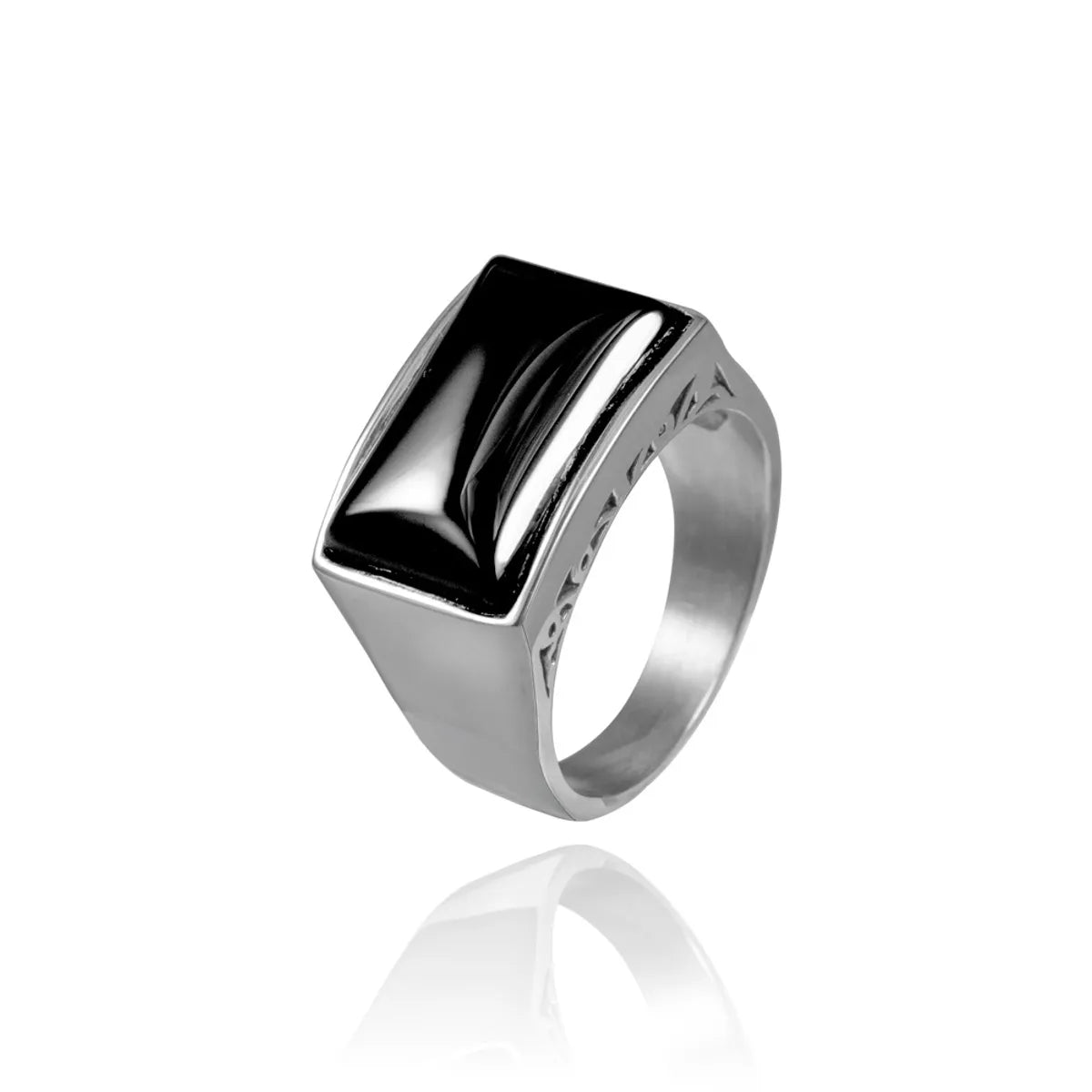 emerald rings for women -Simple Style Geometric Stainless Steel Polishing Men'S Rings