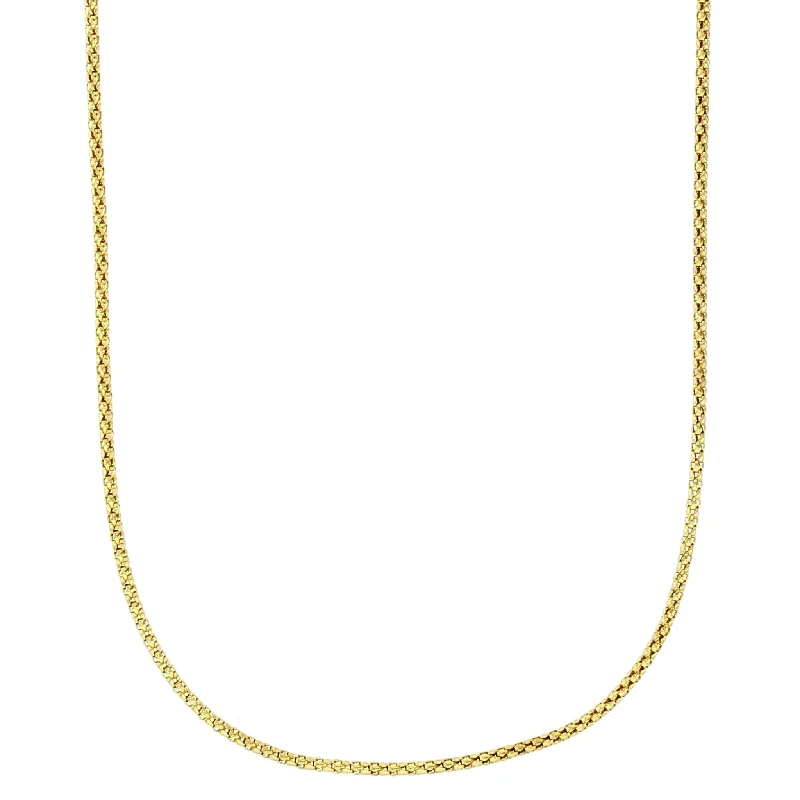 silver plated necklaces for women -Popcorn Chain (14K)