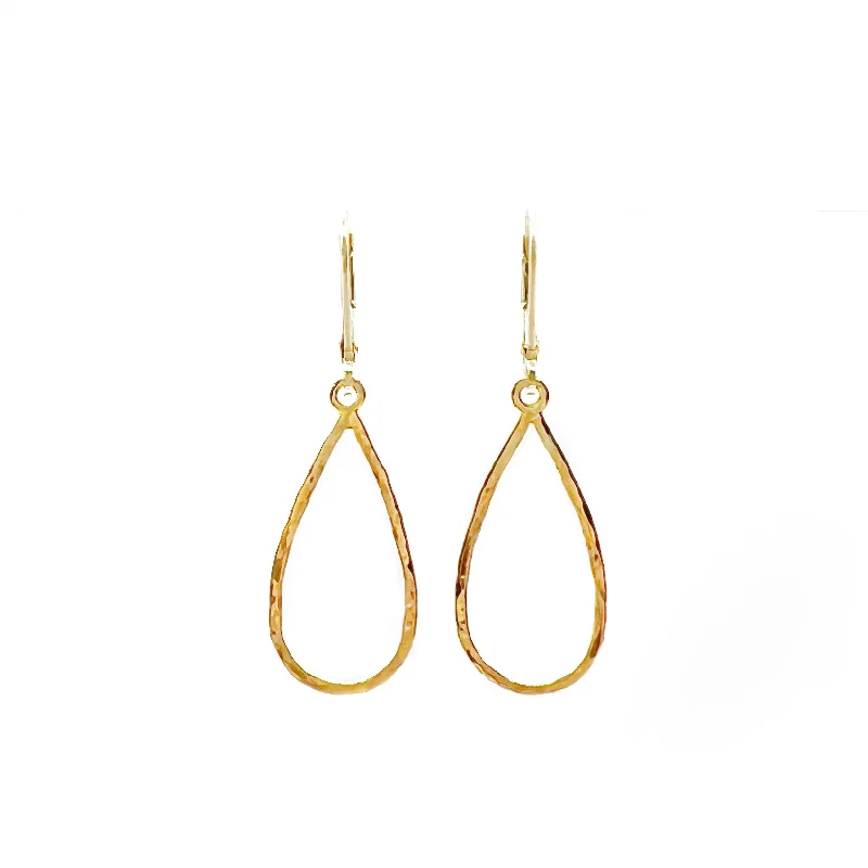 fashion crystal earrings for women -Teardrops of Hammered  Earrings