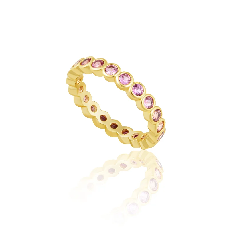 trendy rings for women -Celeste Eternity Ring - Pink