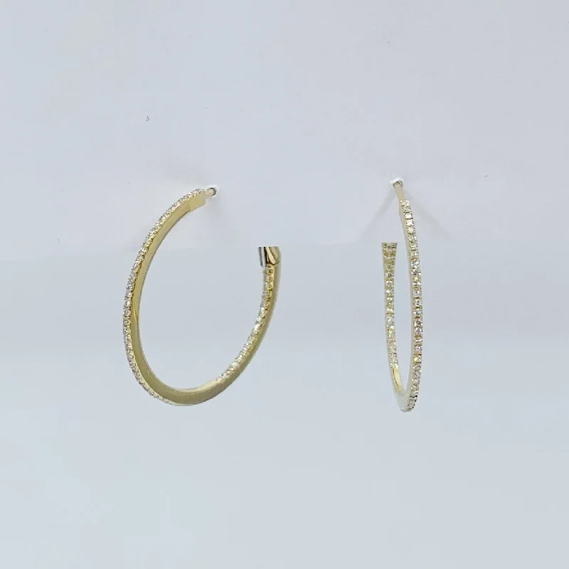 rainbow earrings for women -Golden Hoops Studded with Diamonds