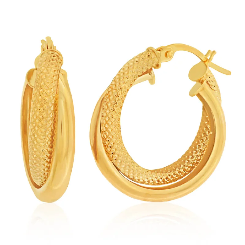 classic earrings for women -9ct Yellow Gold Hoop "Rianna" Earrings