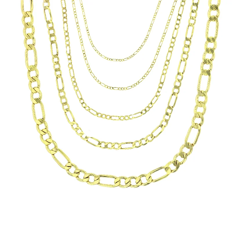 custom necklaces for women -Lightweight Figaro Chain (14K)