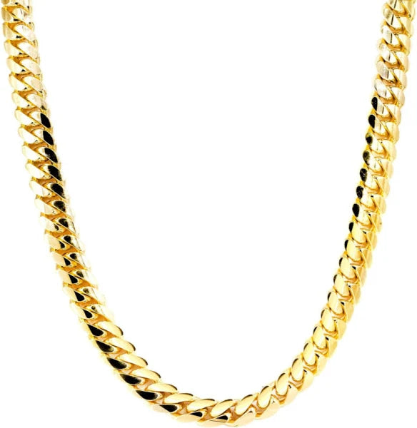 layered necklaces for women -[Box Lock] Solid Miami Cuban Chain (18K)