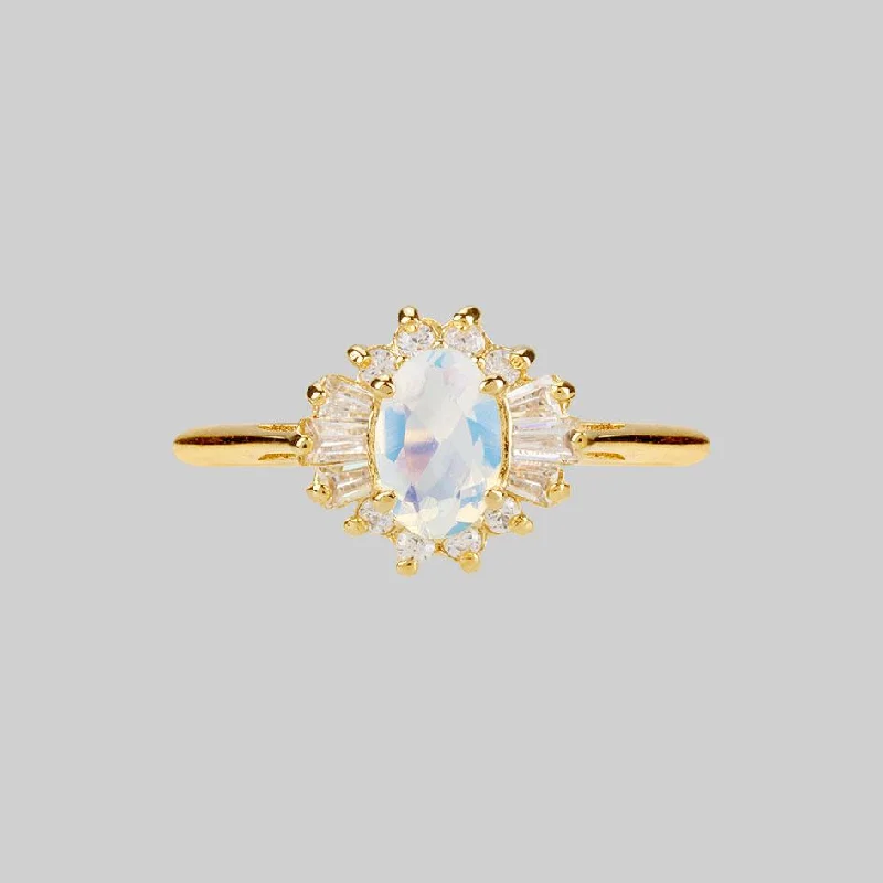 cocktail fashion rings for women -AURELIA. Opal Cluster Gold Ring