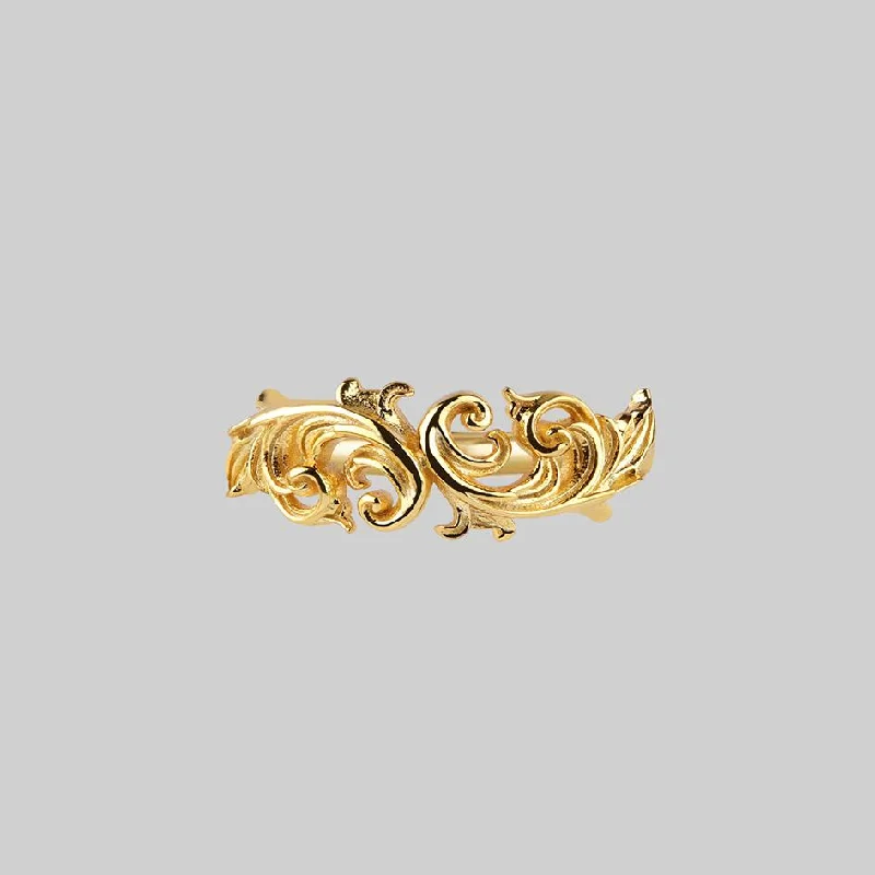 gold rings for women -IMPERIAL. Ornate Flourish Ring - Gold