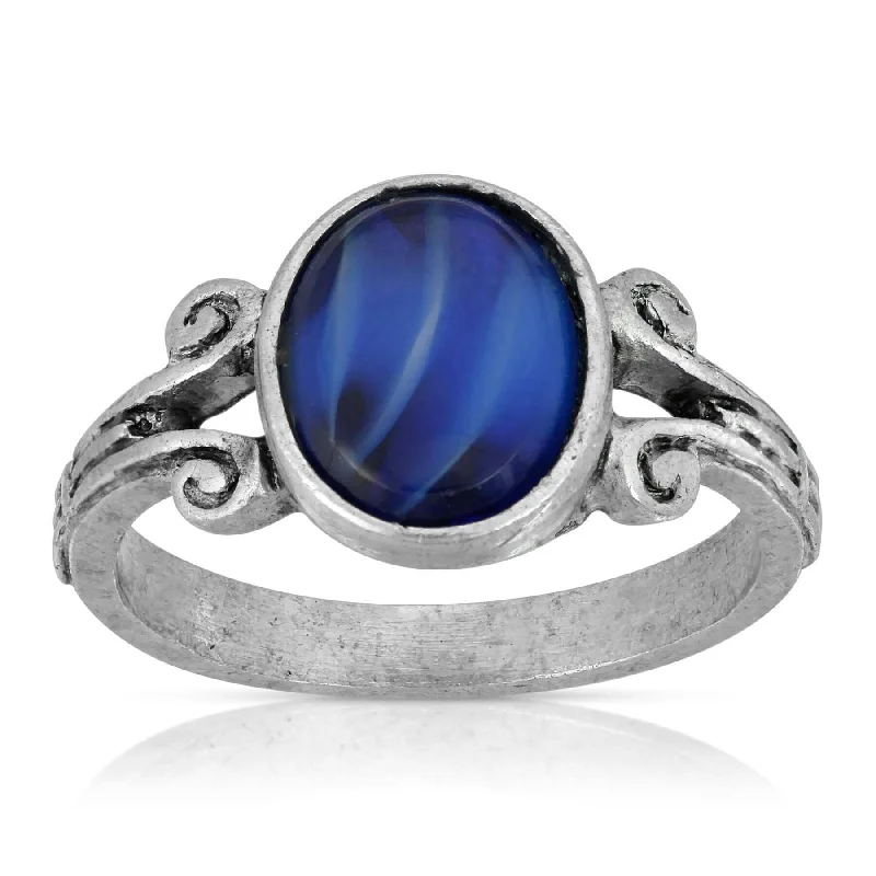 platinum rings for women -1928 Jewelry Round Blue Center Size 7 Ring