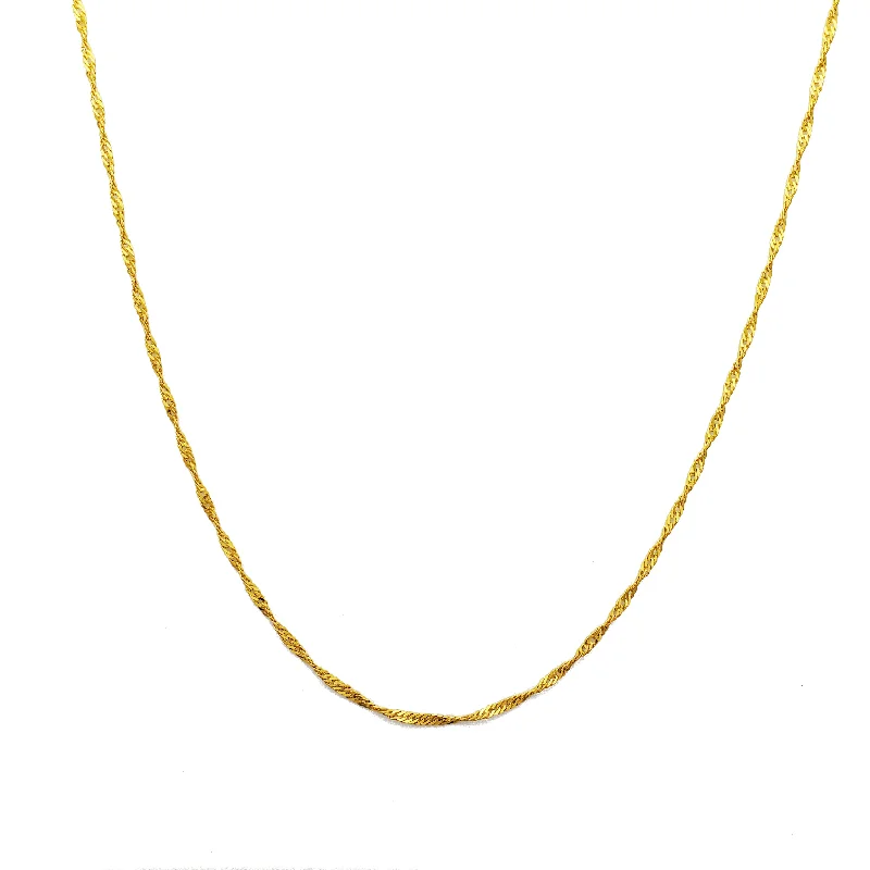 silver necklaces for women -Singapore Chain (24K)