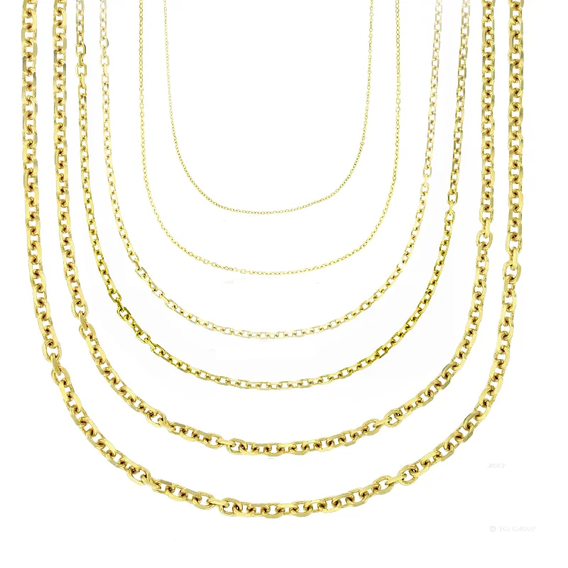 circle necklaces for women -Cable Link Chain (14K)