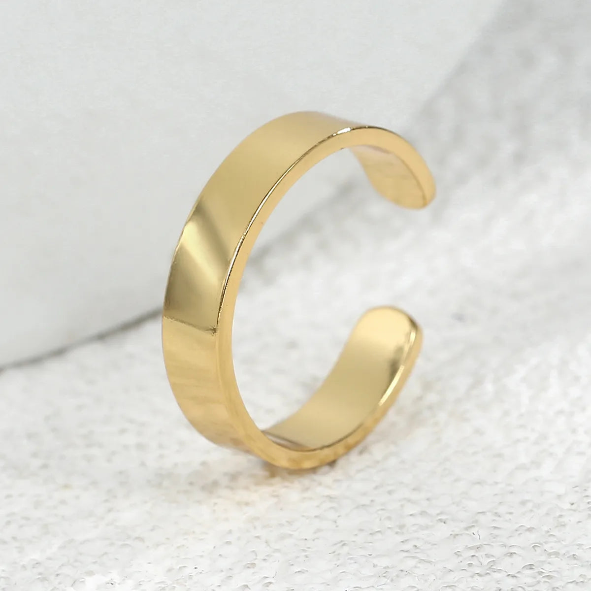 double stone rings for women -Copper 18K Gold Plated Simple Style Solid Color Open Rings