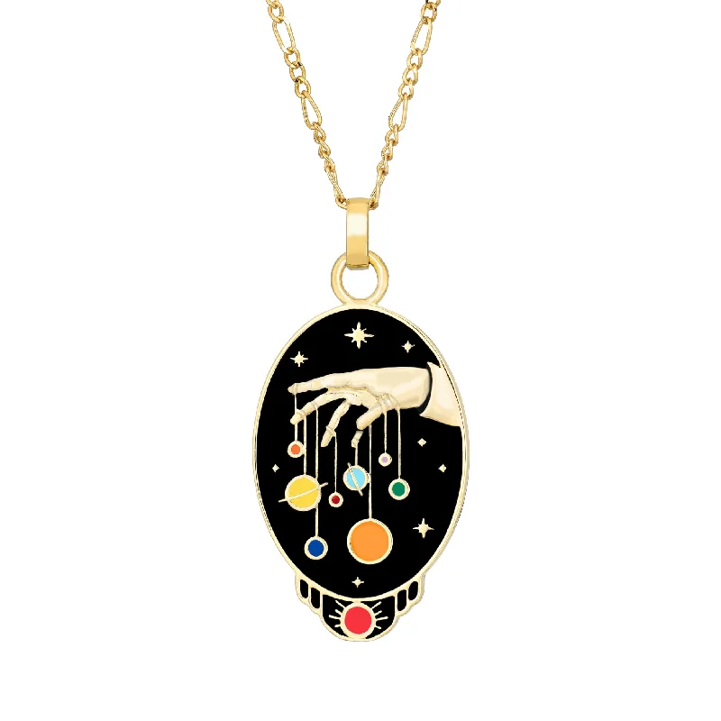 lock and key necklaces for women -Solar System Necklace