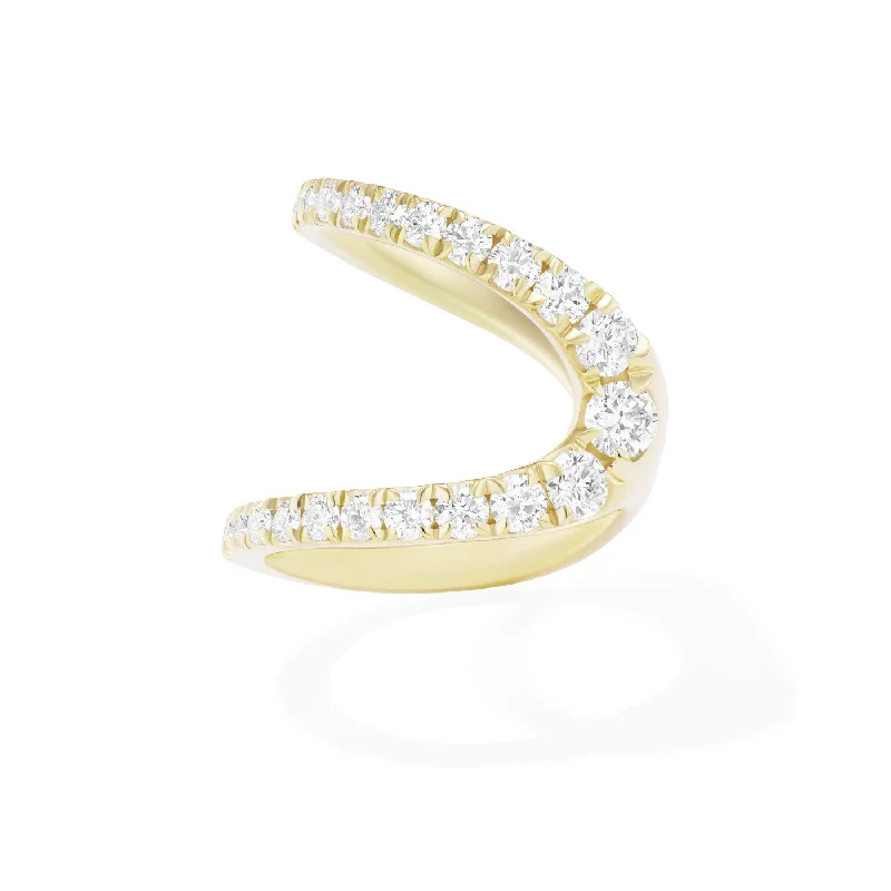 cocktail rings for women -CLARA CURVED RING