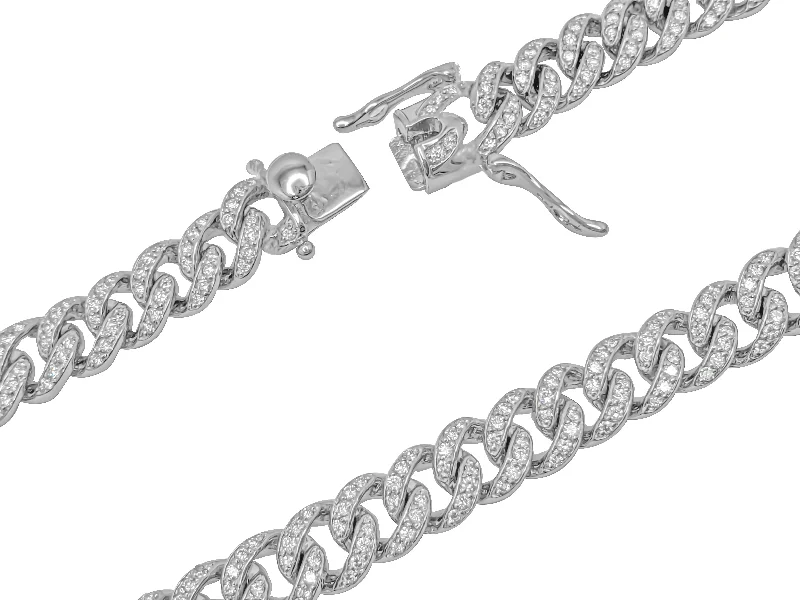 chunky necklaces for women -VS Diamond Miami-Cuban Chain (14K)