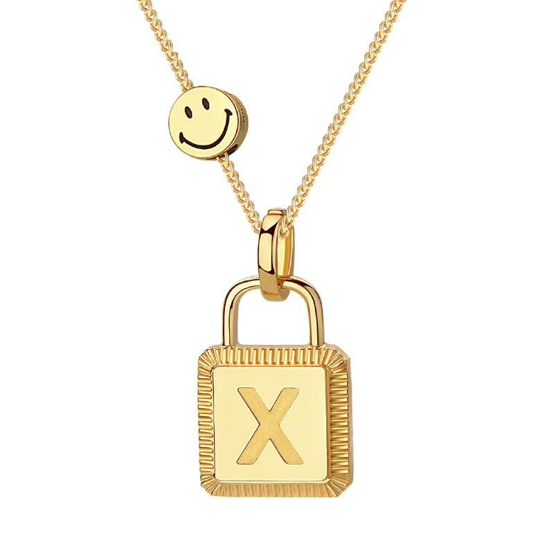 gemstone necklaces for women -KKLUExSMILEY®  Unlock Gold Bead Personalized Necklace