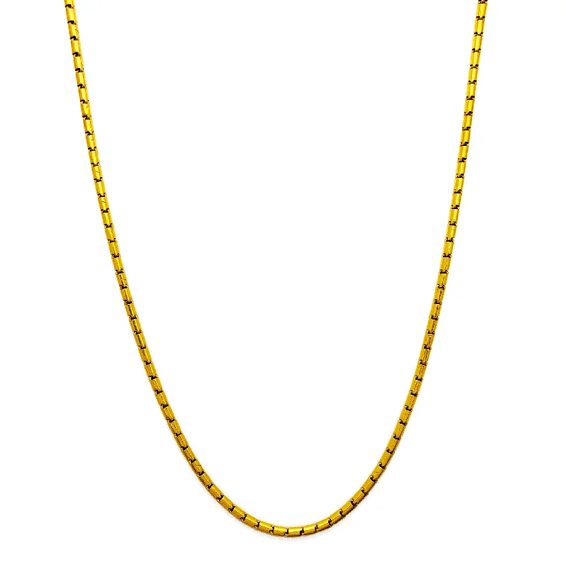 gold pendant necklaces for women -Round Barrel Chain (24K)