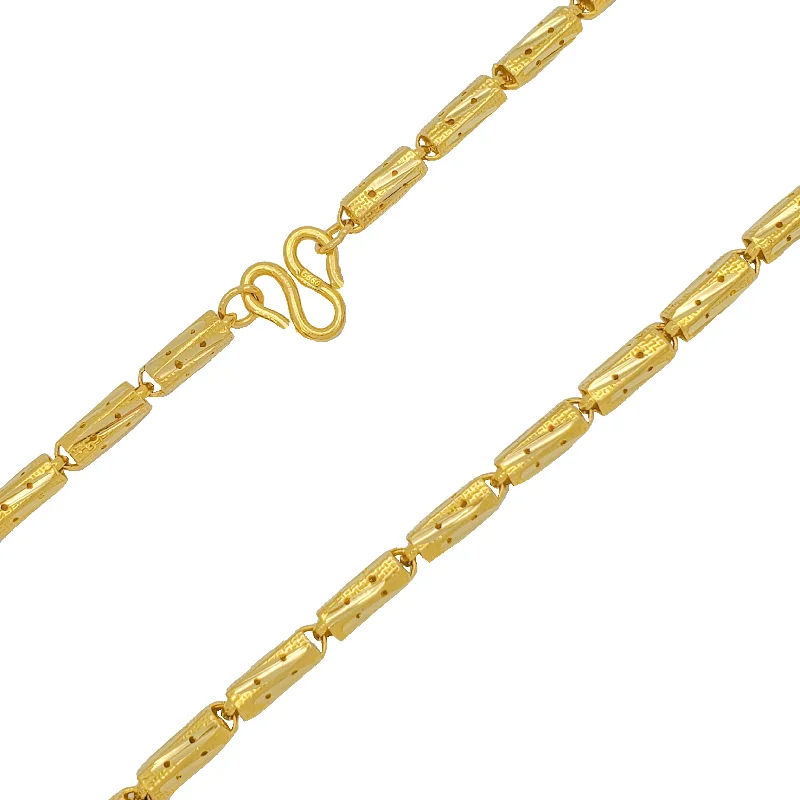 diamond tennis necklaces for women -Diamond Cut Barrel Chain (24K)