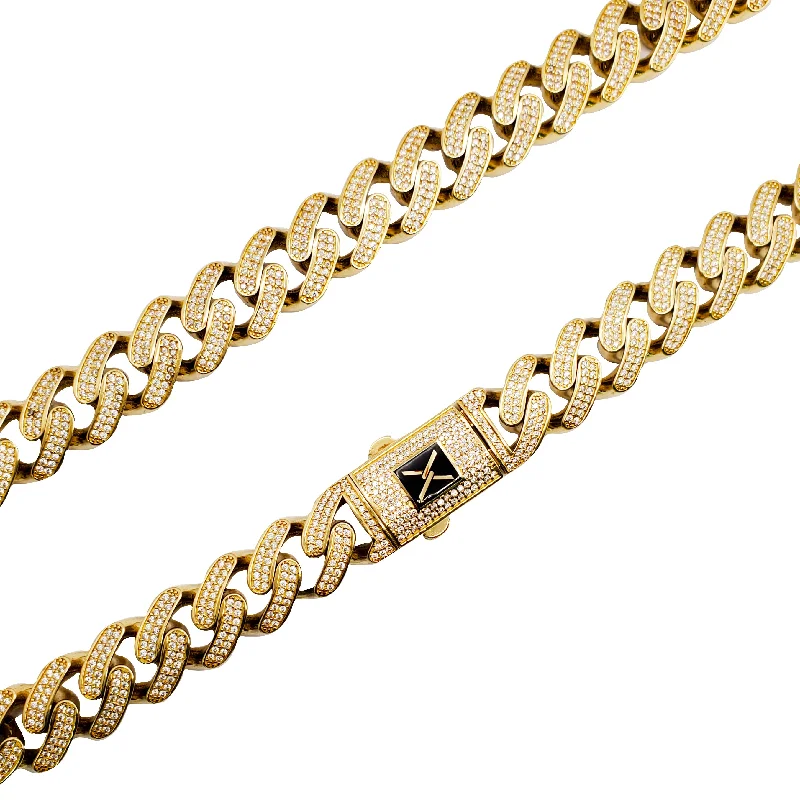 long necklaces for women -[Lightweight] Cubic Zirconia Miami Cuban Chain (14K)