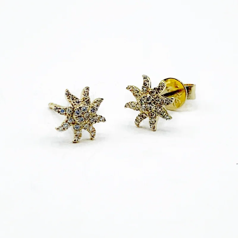 pearl stud earrings for women -Starbursts