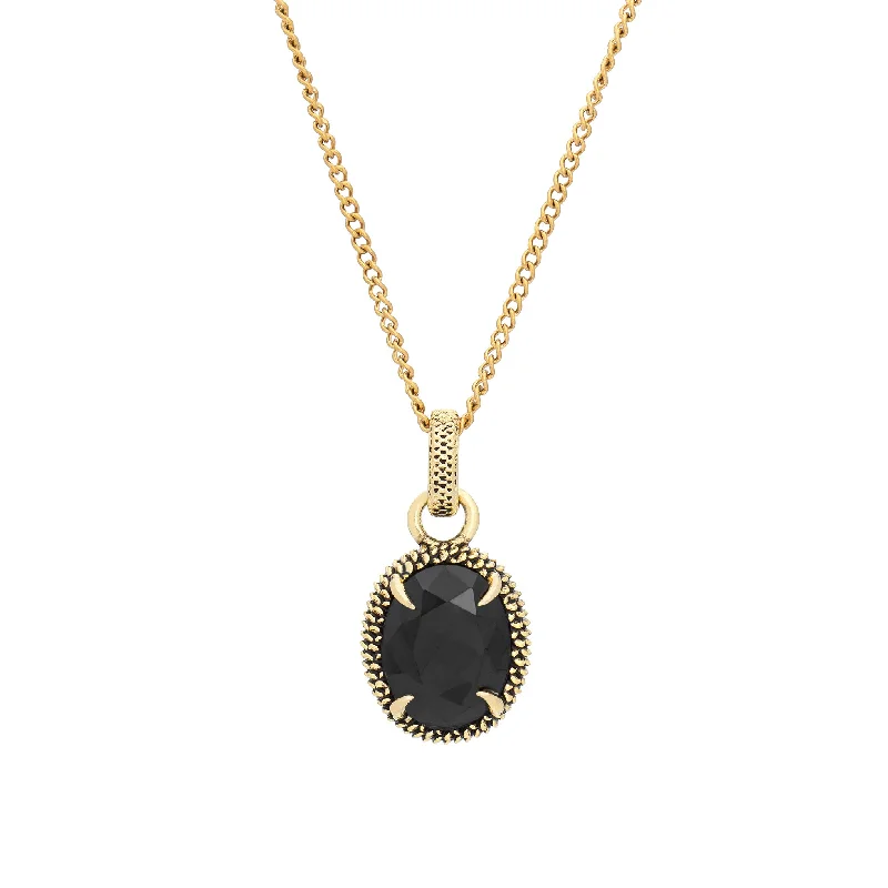 heart lockets for women -Viper Necklace - Black