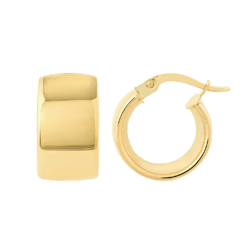 custom earrings for women -14K Yellow Gold 9.8MM Round Hoop Earrings