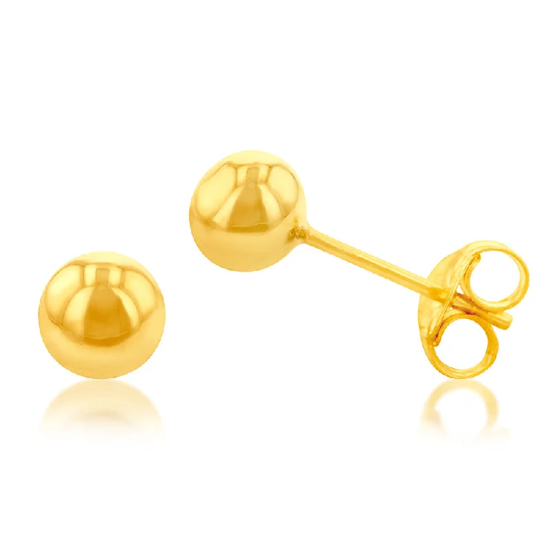 zodiac earrings for women -9ct Yellow Gold 5mm Ball Stud Earrings