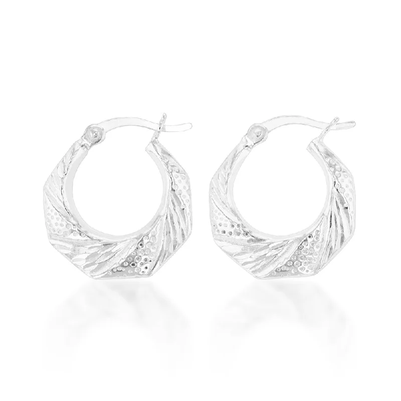 dangle earrings for women -Sterling Silver Creole Hoop Earrings