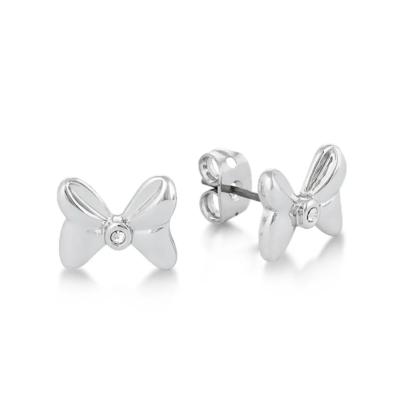 double hoop earrings for women -Disney Minnie Mouse Crystal Bow Stud Earrings