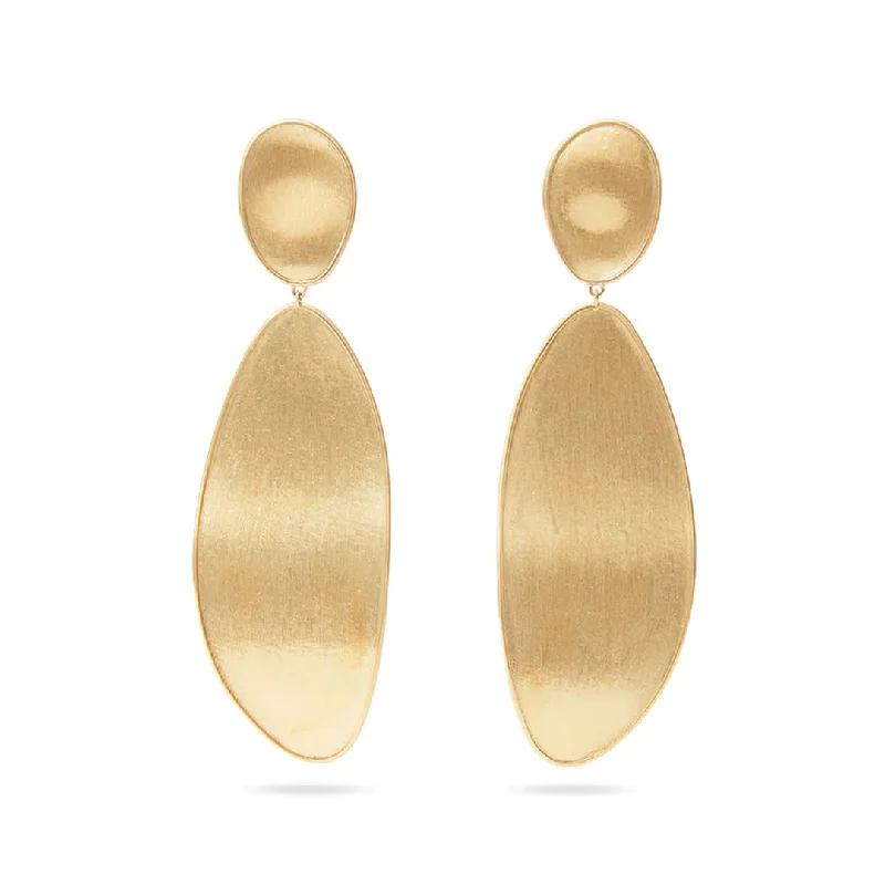 rainbow earrings for women -Marco Bicego Lunaria Collection 18K Yellow Gold Elongated Double Drop Earrings