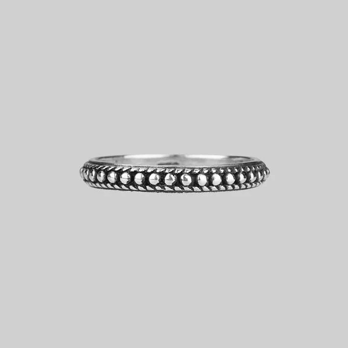 vintage engagement rings for women -EAST. Dotted Band Silver Ring